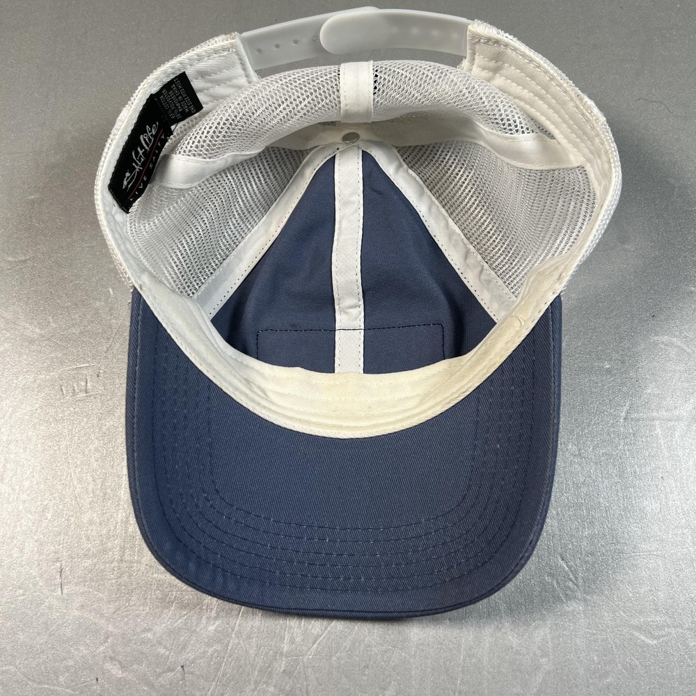 Salt Life Hat Cap Snap Back Blue White Trucker Mesh Patch Fishing Mens Outdoors - Picture 4 of 5